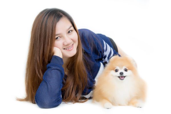 Pomeranian With Girl
