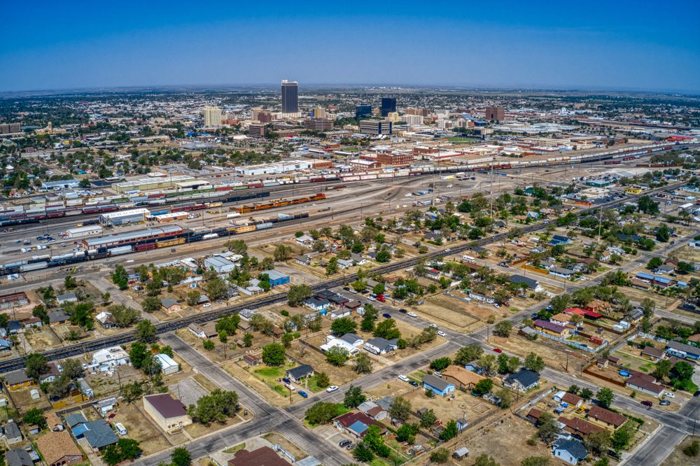 Aerial,View,Of,Downtown,Amarillo,,Texas,In,Summer